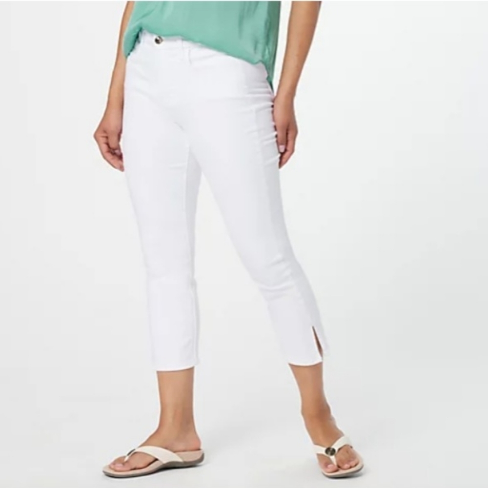 Jen7 For All Mankind White Stretch White Denim Capris Size 16 NWT